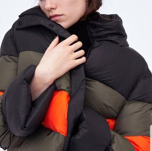 colour block puffer jacket zara